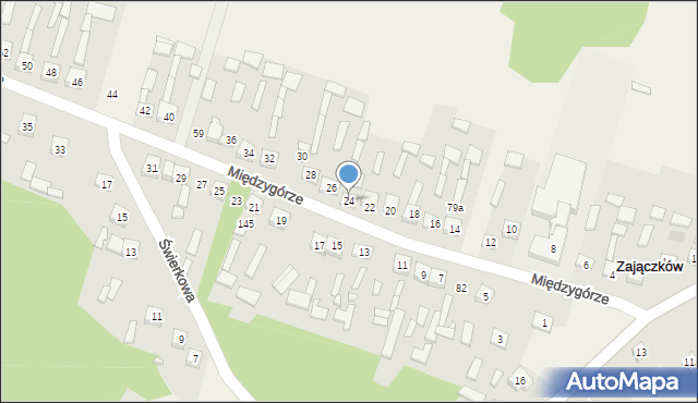 Zajączków, Międzygórze, 24, mapa Zajączków