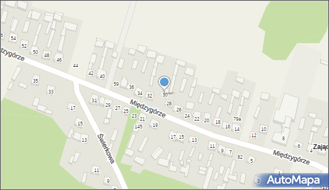 Zajączków, Międzygórze, 30, mapa Zajączków