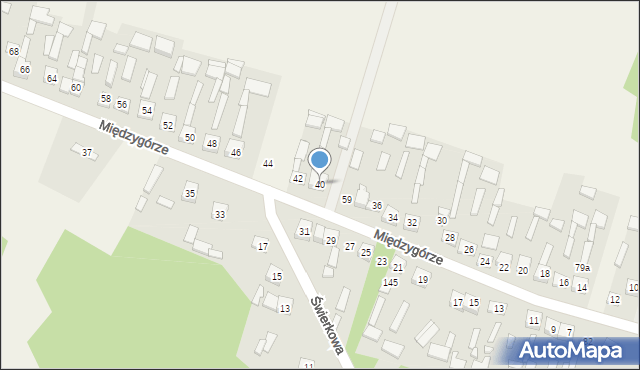 Zajączków, Międzygórze, 40, mapa Zajączków