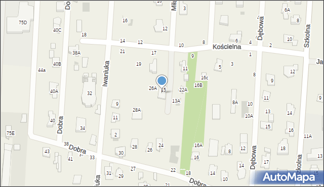 Zakręt, Miła, 14, mapa Zakręt