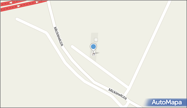 Zakrzów, Mickiewicza Adama, 25, mapa Zakrzów