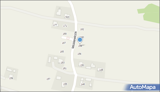 Zalasowa, Mickiewicza Adama, 158, mapa Zalasowa