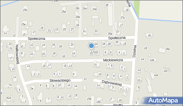 Zamość, Mickiewicza Adama, 12, mapa Zamościa