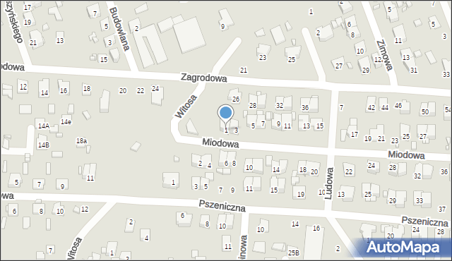 Zamość, Miodowa, 1, mapa Zamościa