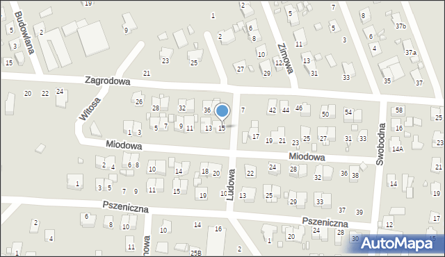 Zamość, Miodowa, 15, mapa Zamościa