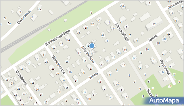 Zaniemyśl, Mickiewicza Adama, 12, mapa Zaniemyśl