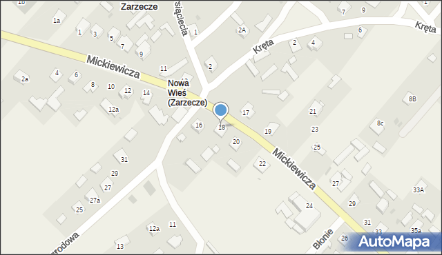 Zarzecze, Mickiewicza Adama, 18, mapa Zarzecze