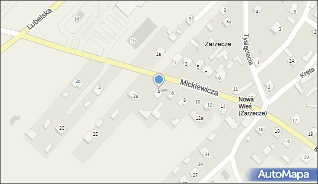 Zarzecze, Mickiewicza Adama, 4, mapa Zarzecze