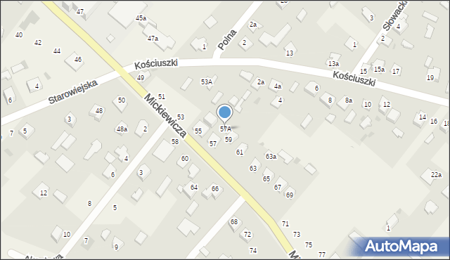 Zarzecze, Mickiewicza Adama, 57A, mapa Zarzecze