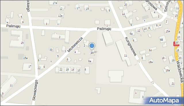 Zator, Mickiewicza Adama, 4A, mapa Zator