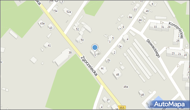 Zawidów, Mickiewicza Adama, 1, mapa Zawidów