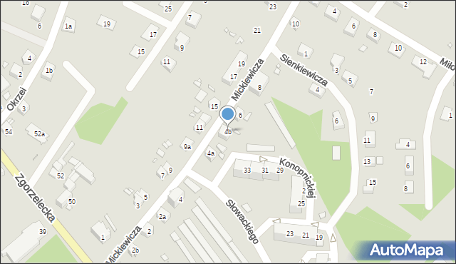 Zawidów, Mickiewicza Adama, 4b, mapa Zawidów