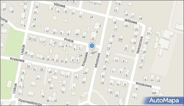 Zawiercie, Miodowa, 12a, mapa Zawiercie