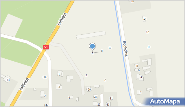 Zawiszyn, Mińska, 6, mapa Zawiszyn