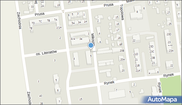 Zbąszynek, Miłosza Czesława, 5a/8, mapa Zbąszynek