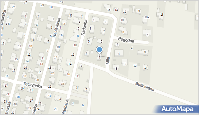 Zduny, Miła, 3, mapa Zduny