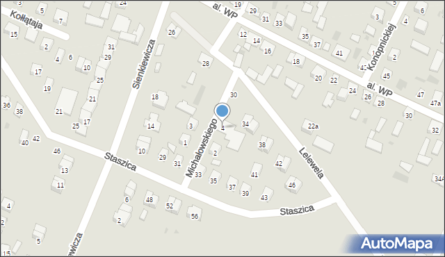 Żelechów, Michałowskiego Antoniego, dr., 4, mapa Żelechów