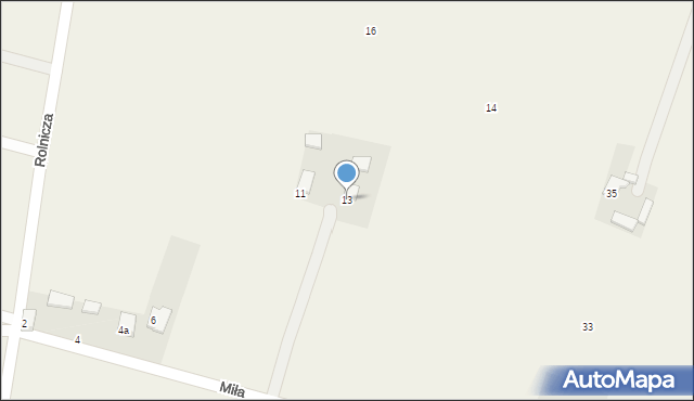 Żelisławice, Miła, 13, mapa Żelisławice