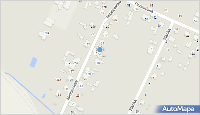 Zelów, Mickiewicza Adama, 16A, mapa Zelów