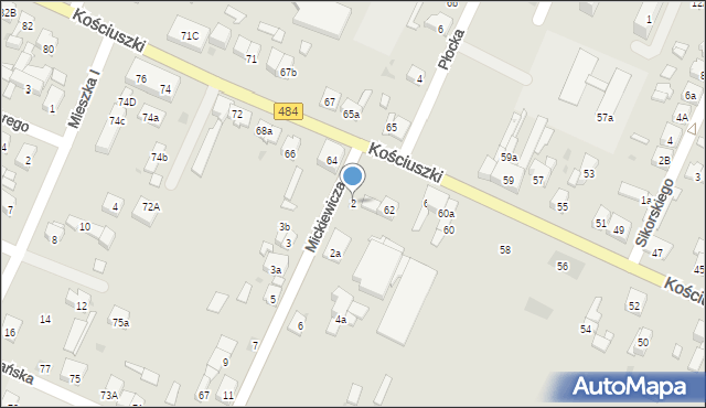 Zelów, Mickiewicza Adama, 2, mapa Zelów