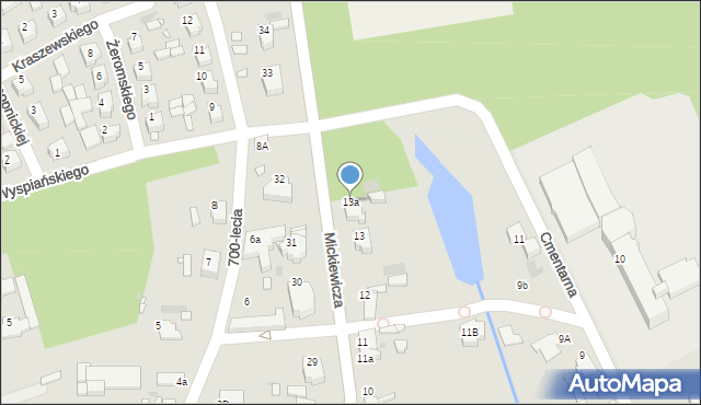 Żerków, Mickiewicza Adama, 13a, mapa Żerków