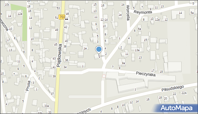 Zgierz, Mickiewicza Adama, 1, mapa Zgierz