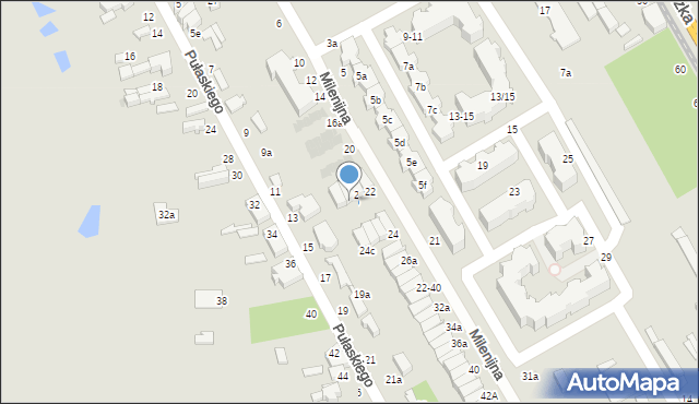 Zgierz, Milenijna, 22b, mapa Zgierz