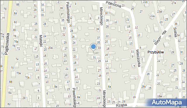 Zgierz, Mireckiego Józefa, 31a, mapa Zgierz