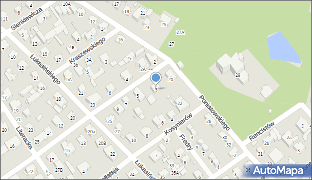 Zielonka, Mickiewicza Adama, 3, mapa Zielonka