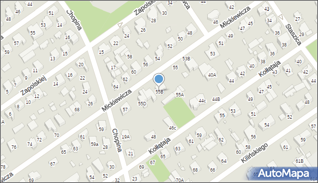Zielonka, Mickiewicza Adama, 55B, mapa Zielonka