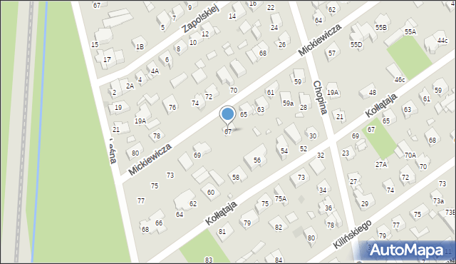 Zielonka, Mickiewicza Adama, 67, mapa Zielonka