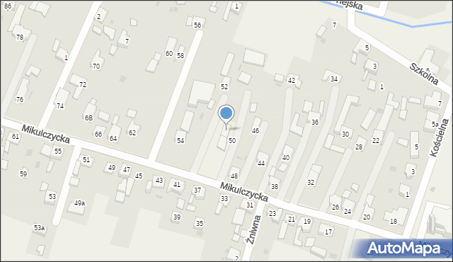 Ziemięcice, Mikulczycka, 50a, mapa Ziemięcice