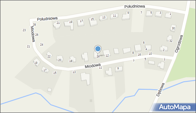 Ziemnice, Miodowa, 14, mapa Ziemnice