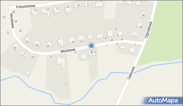 Ziemnice, Miodowa, 9, mapa Ziemnice