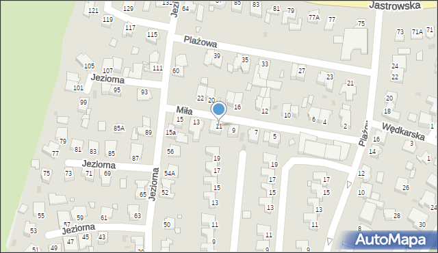 Złotów, Miła, 11, mapa Złotów