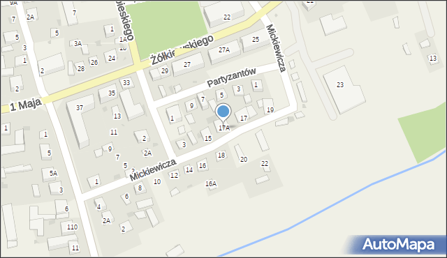 Żółkiewka-Osada, Mickiewicza Adama, 17A, mapa Żółkiewka-Osada