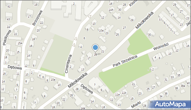 Żory, Mikołowska, 19, mapa Żor