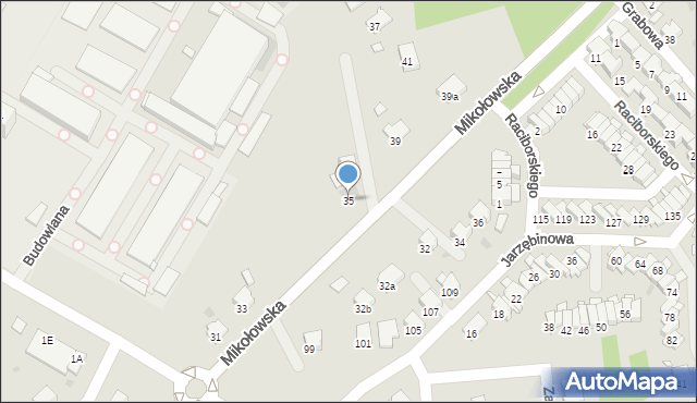 Żory, Mikołowska, 35, mapa Żor
