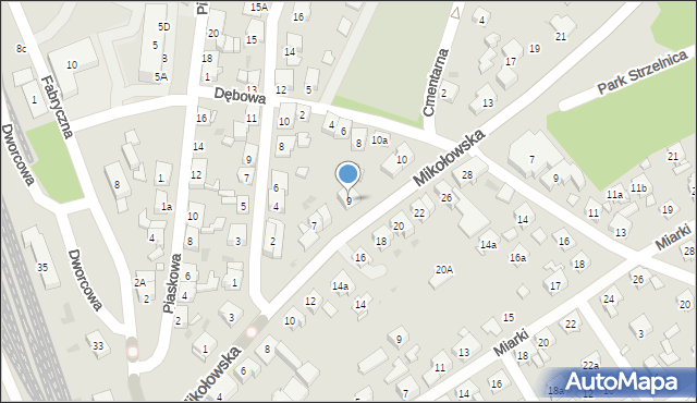 Żory, Mikołowska, 9, mapa Żor