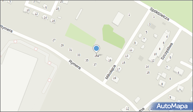 Żory, Mikołajca Józefa, 16a, mapa Żor