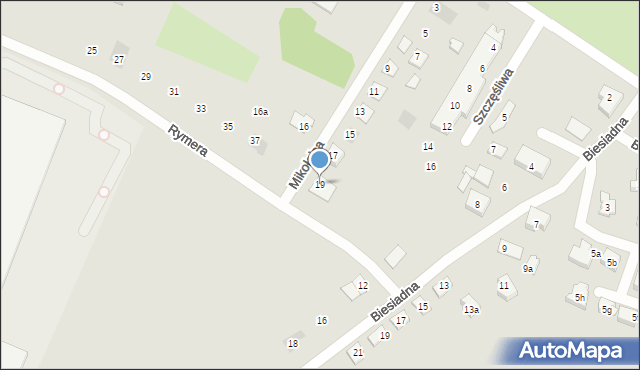 Żory, Mikołajca Józefa, 19, mapa Żor