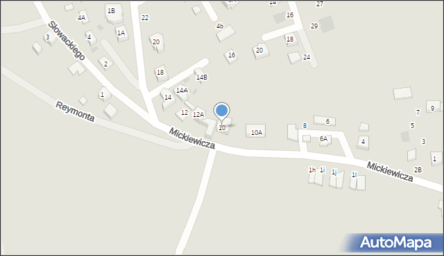 Żukowo, Mickiewicza Adama, 10, mapa Żukowo