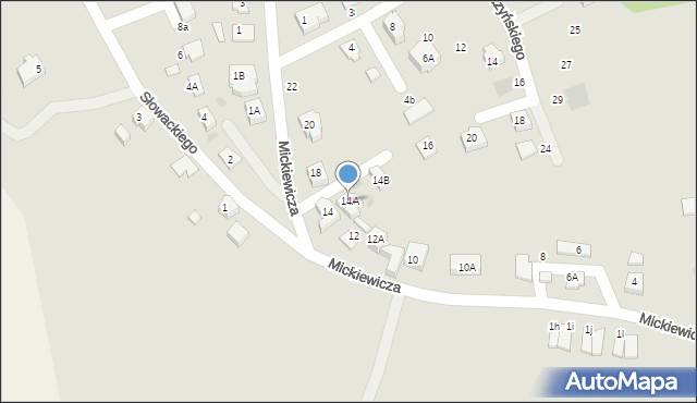 Żukowo, Mickiewicza Adama, 14A, mapa Żukowo