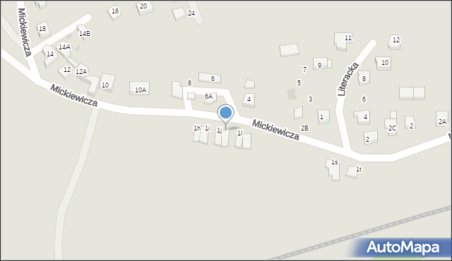 Żukowo, Mickiewicza Adama, 1k, mapa Żukowo