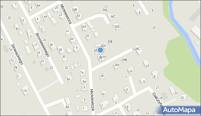 Żukowo, Mickiewicza Adama, 28, mapa Żukowo