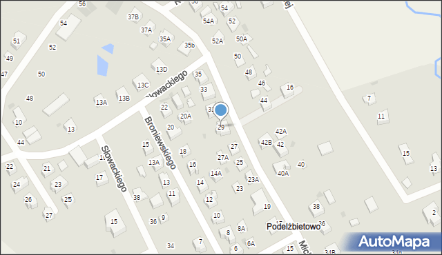 Żukowo, Mickiewicza Adama, 29, mapa Żukowo