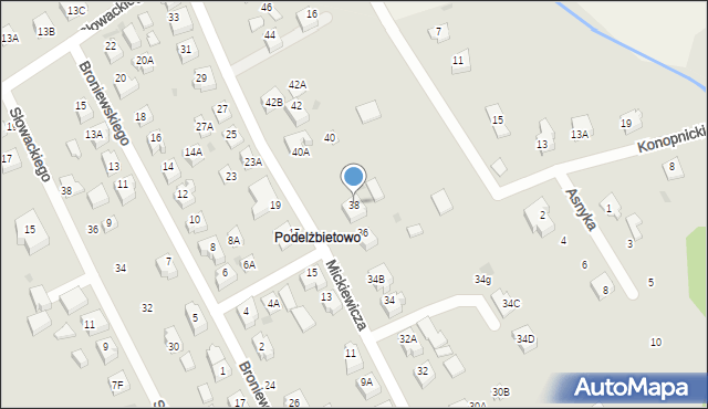 Żukowo, Mickiewicza Adama, 38, mapa Żukowo