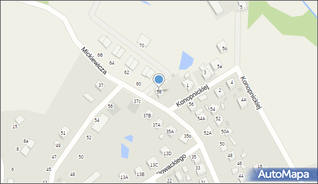 Żukowo, Mickiewicza Adama, 58, mapa Żukowo