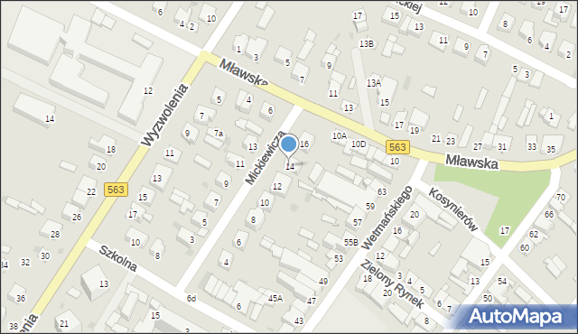 Żuromin, Mickiewicza Adama, 14, mapa Żuromin