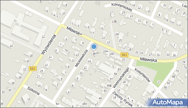 Żuromin, Mickiewicza Adama, 16, mapa Żuromin